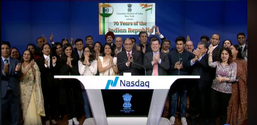 Indian Consul General in NY at NASDAQ