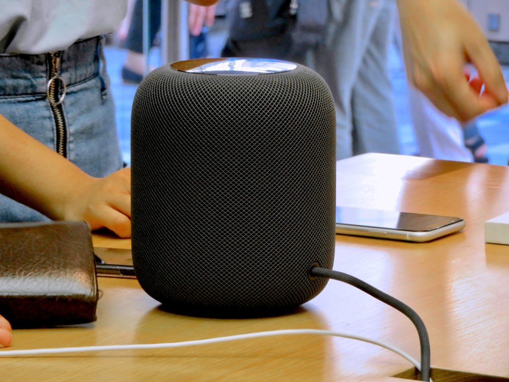 An Apple Homepod seen at a Apple Store