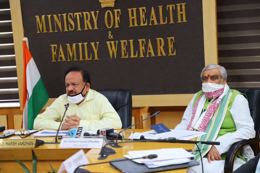 Central Health Minister Dr Harsh Vardhan and MoS Ashwini Choubey