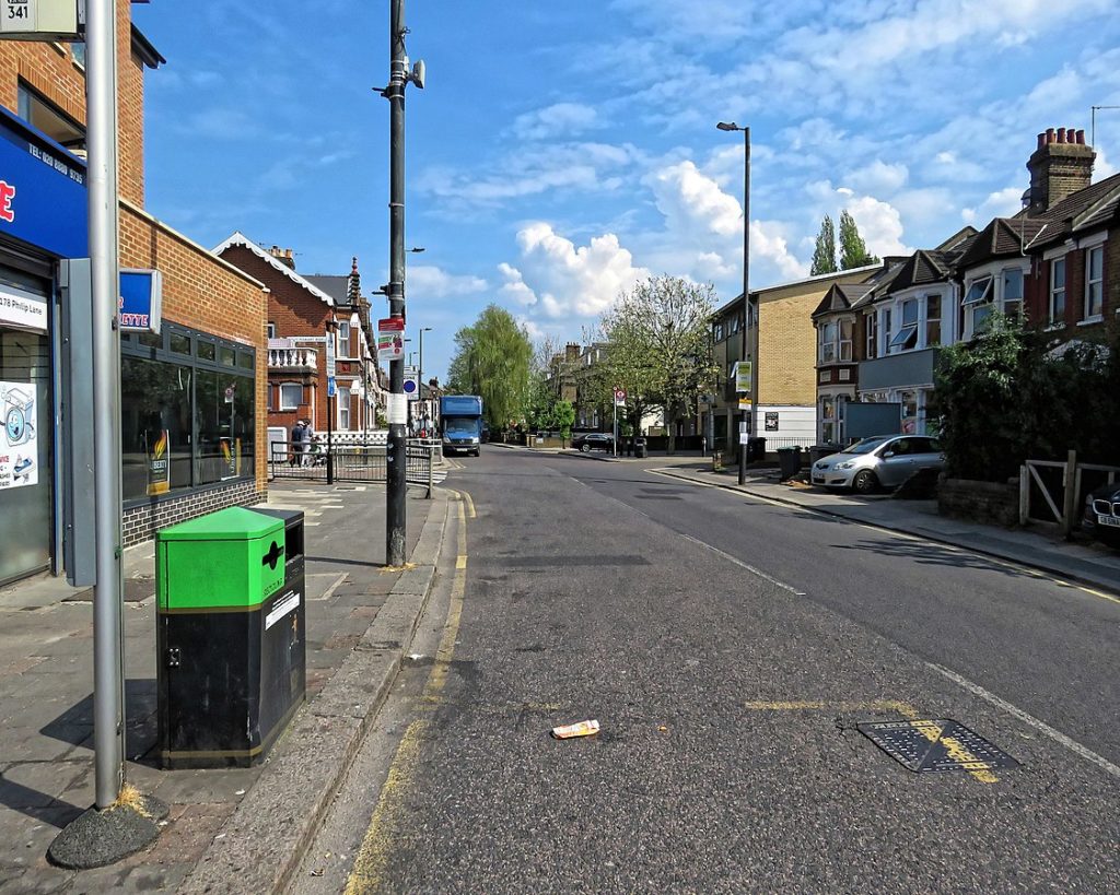 A deserted street in Tottenham, London