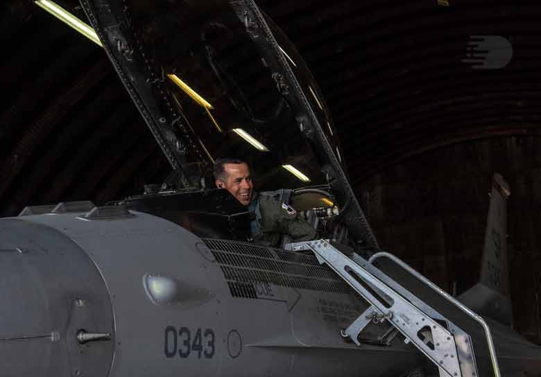 F-16 pilot Colonel Jason Hokaj