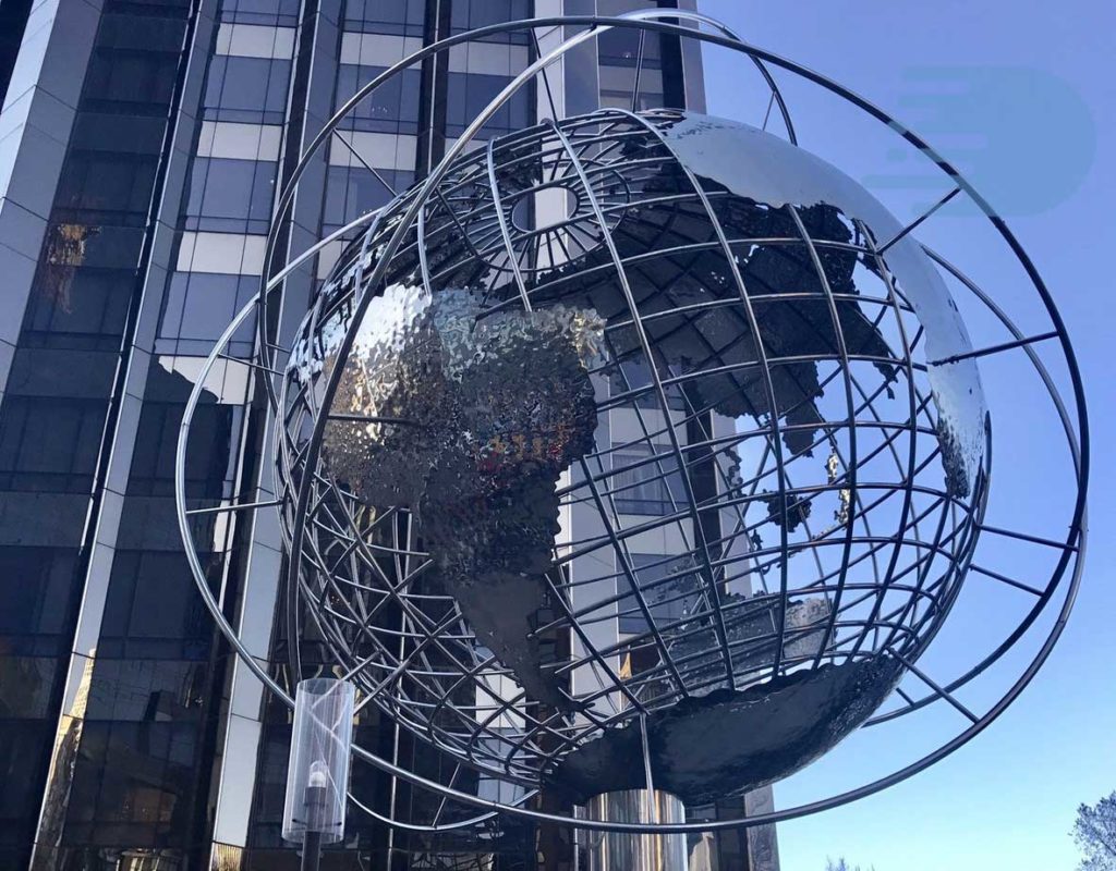 Globe sculpture in New York