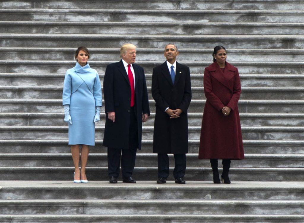President Trump, First Lady Melania Trump, Former President Barack Obama and former first lady Michelle Obama