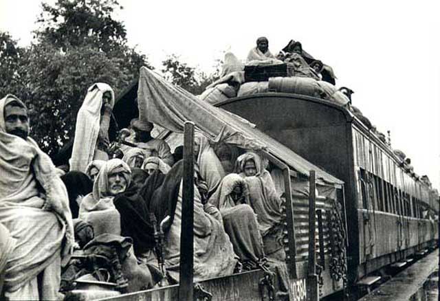 Migrants on train in Punjab during the Indian Partition in 1947