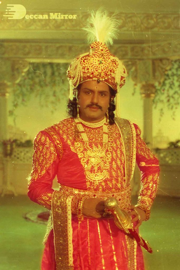 Nandamuri Balakrishna as Emperor Sri Krishna Deva Rayalu in the movie 'Aditya 369'