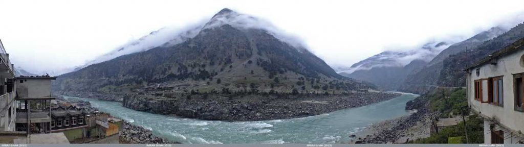 Indus river flowing near Dasu Dam in Kohistan Pakistan