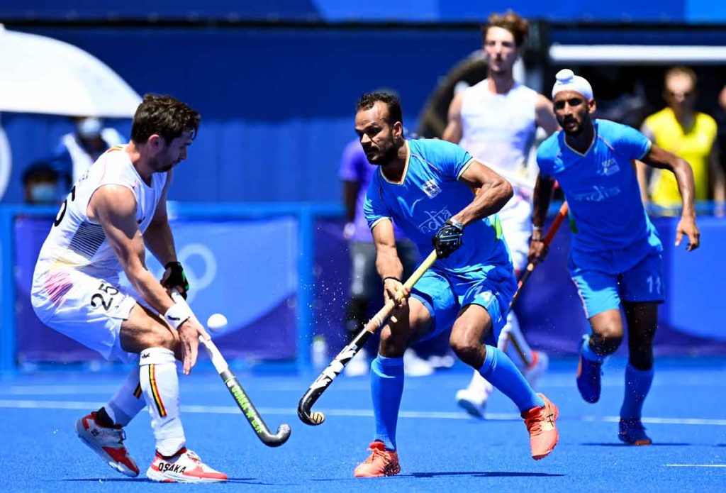 India playing Belgium in Hockey Semifinals at Tokyo Olympics