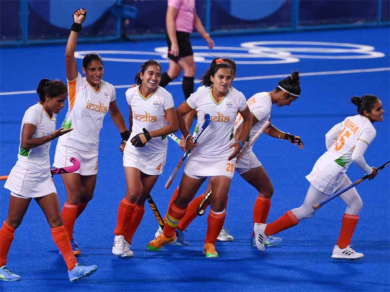 India womens hockey team during the semifinal with Argentina