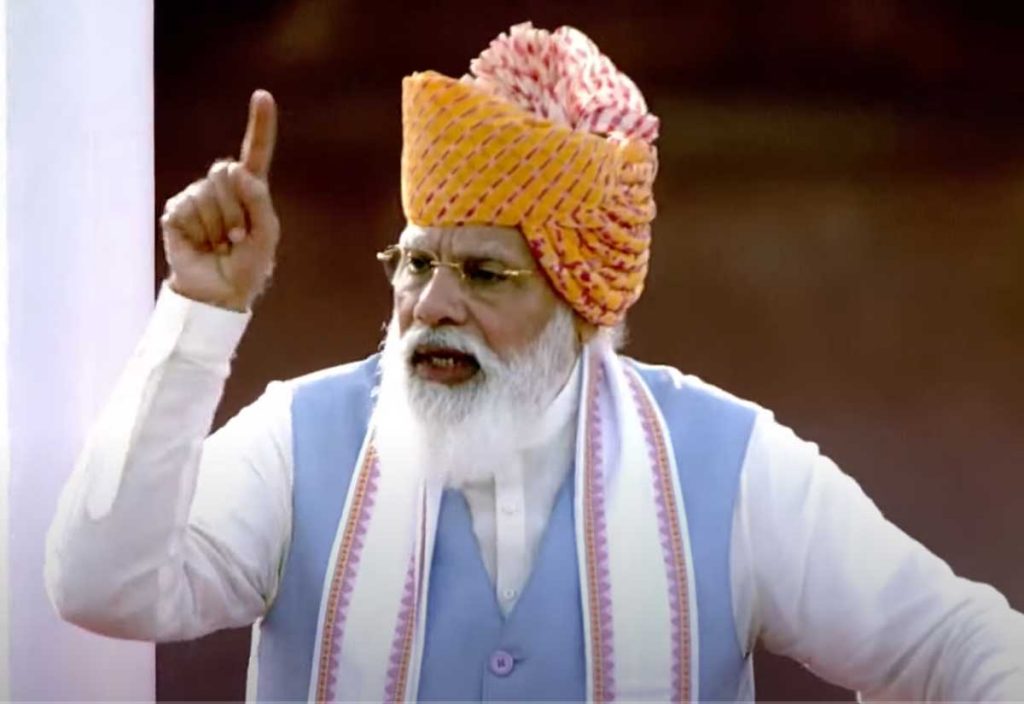 Prime Minister Narendra Modi delivers Independence Day Speech at Red Fort on August 15, 2021