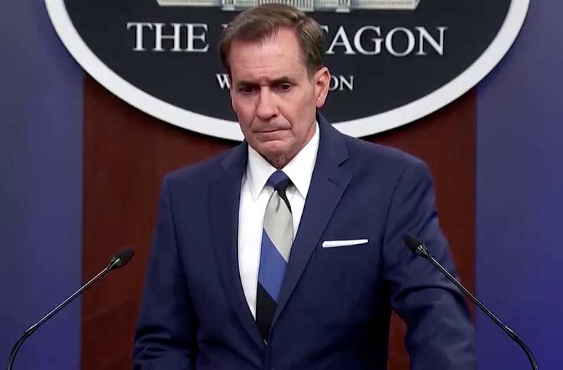Department of Defense Press Secretary John Kirby answering questions