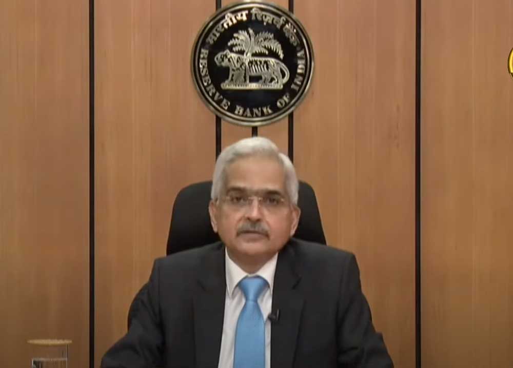 Reserve Bank of India Governor Shaktikanta Das speaking after the Monetary Policy Meeting