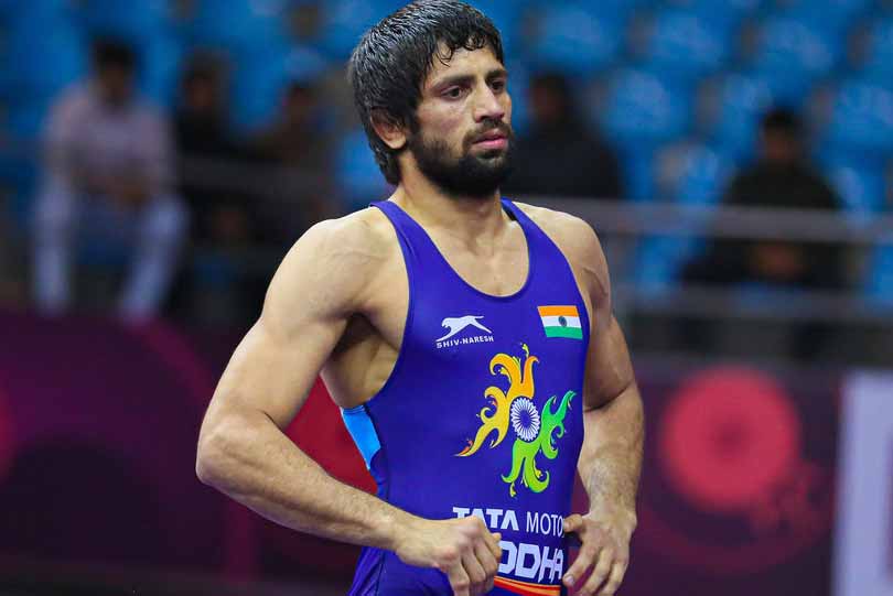 Ravi Kumar Dahiya seen at Tokyo Olympics during the quarterfinal match