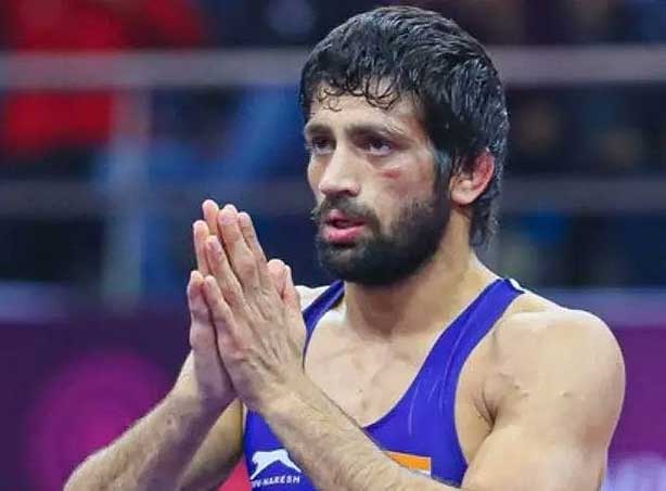 Indian Wrestler Ravi Kumar Dahiya at the Tokyo Olympics Final match after winning the silver medal