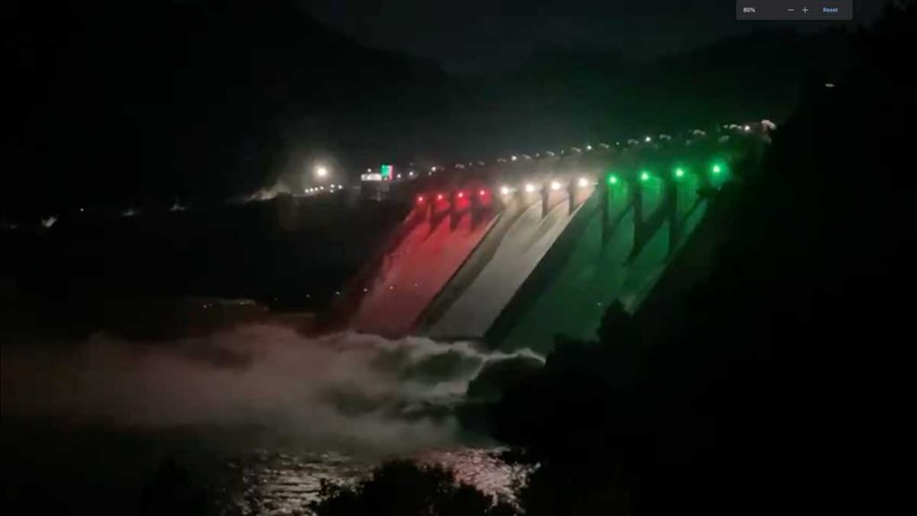 Salal Dam in Jammu lights up for Independence Day