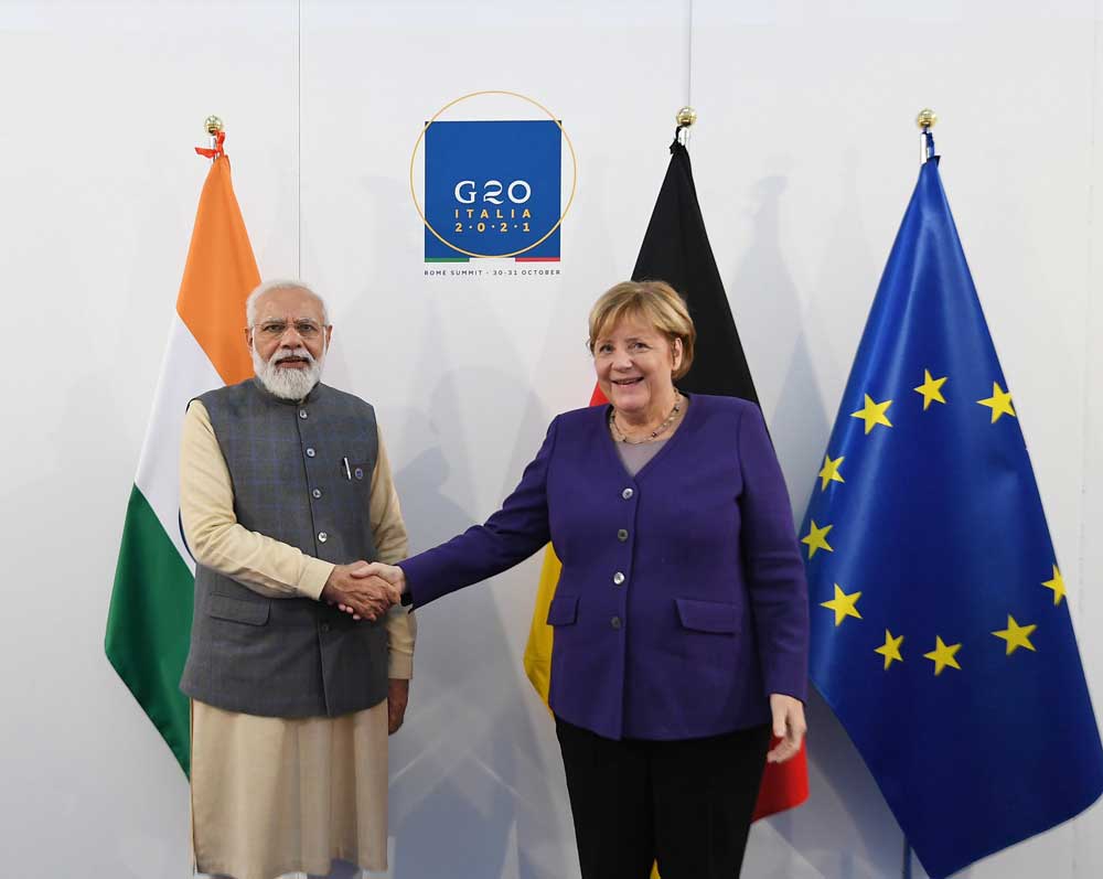 PM Modi with German Chancellor Angela Merkel