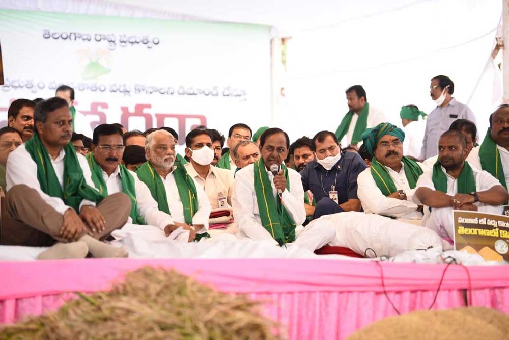 CM KCR of Telangana protests centre’s anti farmer stance, as per TRS
