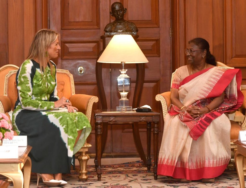 Queen-Maxima-of-Netherlands-meets-Indian-President-Droupadi-Murmu