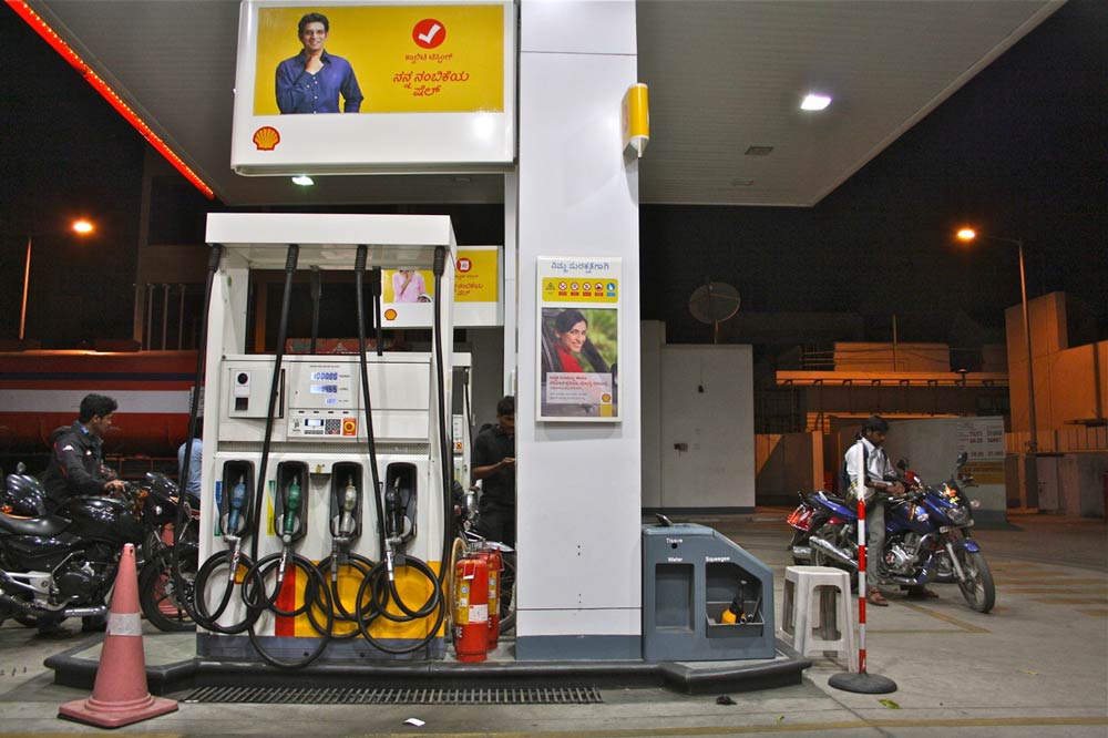 A petrol station in India