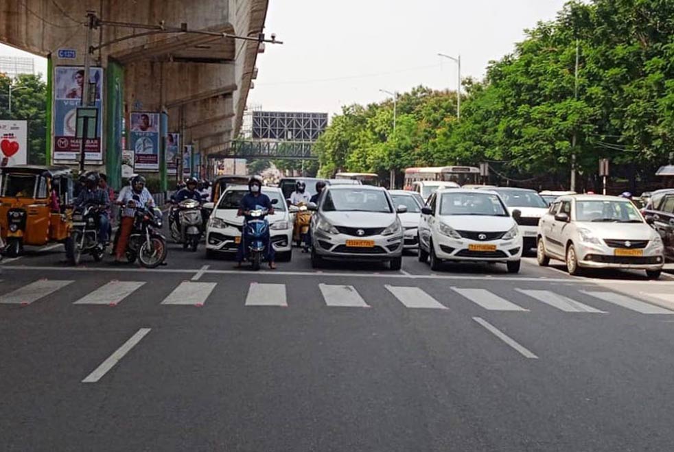 A road in Hyderabad city