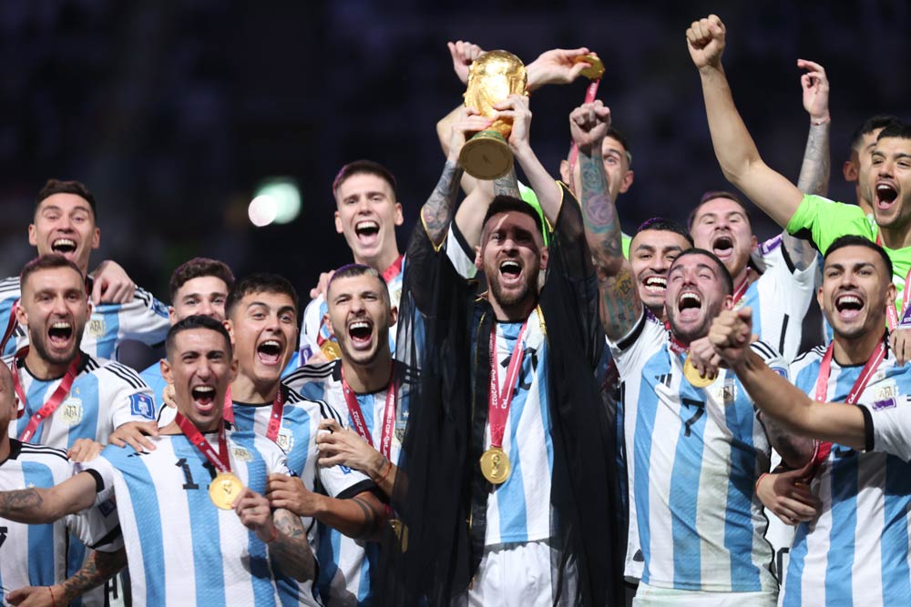 Argentina team after winning the FIFA World Cup 2022