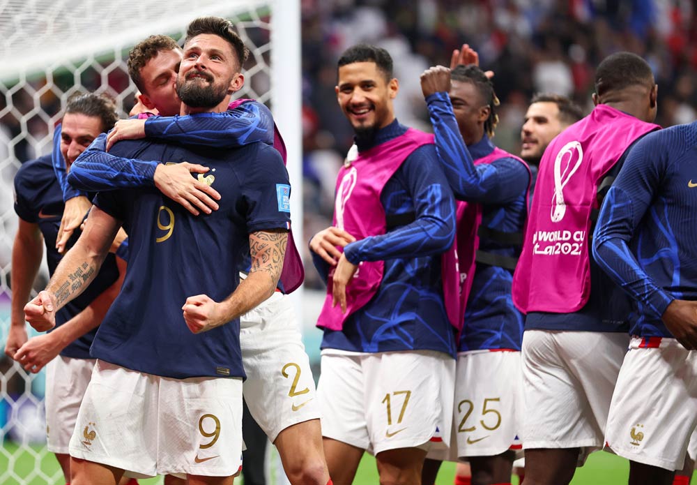 French team celebrates victory over England in football world cup
