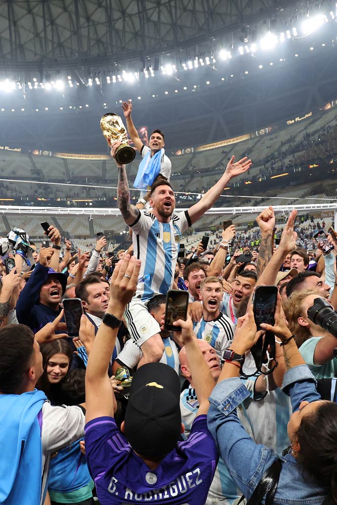 Lionel Messi with the Football world cup