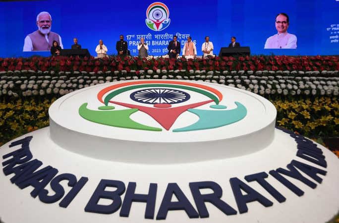 Pravasi Bharatiya Divas logo at the venue