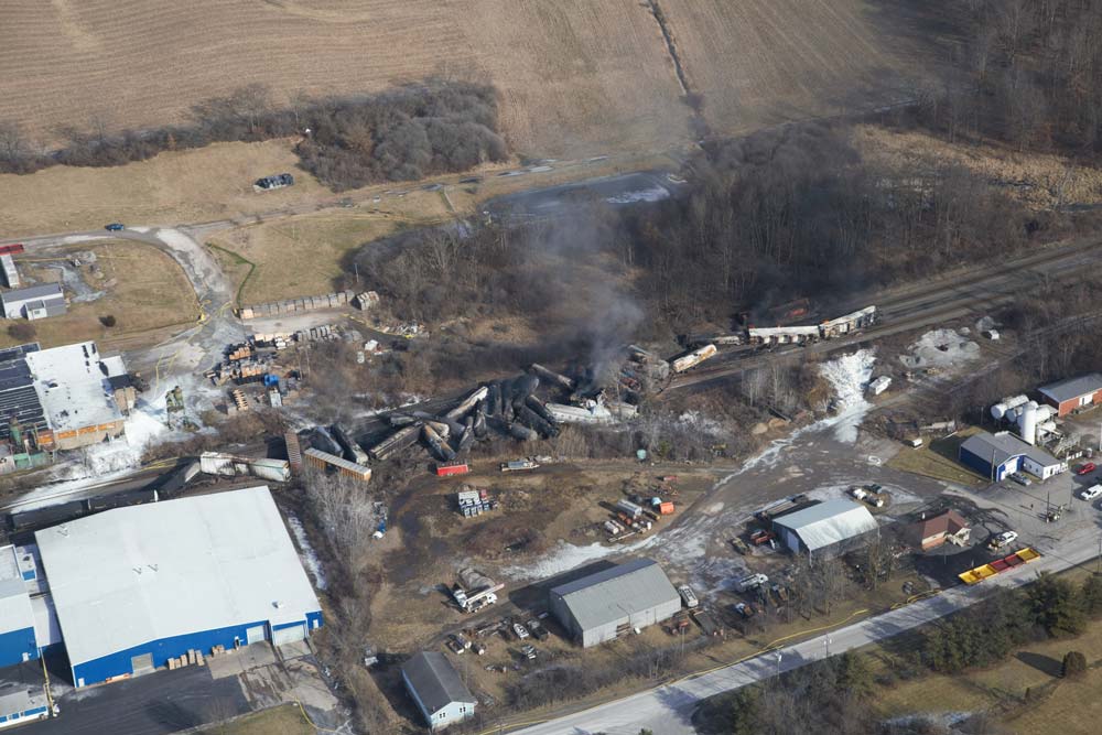 Derailed train in east palestine, ohio