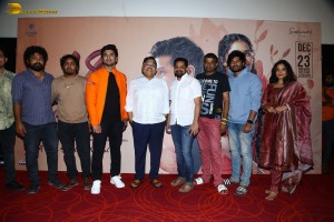 Actor Nikhil Siddhartha and producer allu aravind attend the trailer launch of the film 18 pages