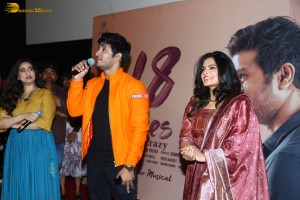 Actor Nikhil Siddhartha and producer allu aravind attend the trailer launch of the film 18 pages