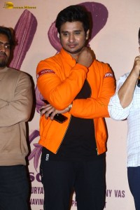 Actor Nikhil Siddhartha and producer allu aravind attend the trailer launch of the film 18 pages