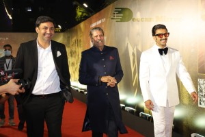 83 movie premiere held in Mumbai attended by cricketers Kapil Dev and Srikanth