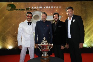 83 movie premiere held in Mumbai attended by cricketers Kapil Dev and Srikanth