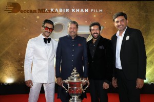 83 movie premiere held in Mumbai attended by cricketers Kapil Dev and Srikanth