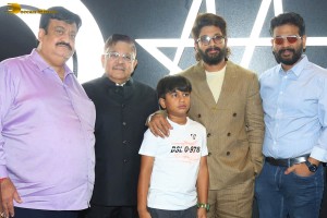 The Launch of AAA Cinemas by Allu Arjun, along with Allu Aravind, Sunil Narang, and Talasani Srinivas Yadav