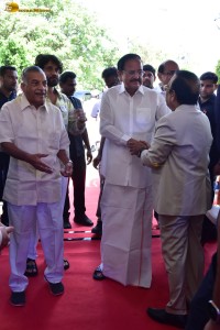 Akkineni Nageswara Rao Statue Inauguration attended by Nagarjuna, Amala, Naga Chaitanya, Akhil, Mahesh Babu, Ram Charan, Nani, and Venkiah Naidu