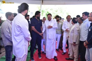Akkineni Nageswara Rao Statue Inauguration attended by Nagarjuna, Amala, Naga Chaitanya, Akhil, Mahesh Babu, Ram Charan, Nani, and Venkiah Naidu