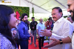 Akkineni Nageswara Rao Statue Inauguration attended by Nagarjuna, Amala, Naga Chaitanya, Akhil, Mahesh Babu, Ram Charan, Nani, and Venkiah Naidu
