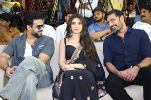 ARM (Ajayante Randam Moshanam) Pre-Release Function attended by Tovino Thomas, Krithi Shetty, and Aishwarya Rajesh