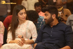 Rashmika Mandanna and Sharwanand at March 5 Press Meet of the movie Aadavallu Meeku Johaarlu