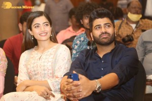 Rashmika Mandanna and Sharwanand at March 5 Press Meet of the movie Aadavallu Meeku Johaarlu