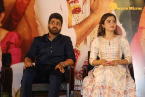 Rashmika Mandanna and Sharwanand at March 5 Press Meet of the movie Aadavallu Meeku Johaarlu