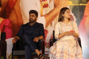 Rashmika Mandanna and Sharwanand at March 5 Press Meet of the movie Aadavallu Meeku Johaarlu