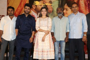 Rashmika Mandanna and Sharwanand at March 5 Press Meet of the movie Aadavallu Meeku Johaarlu