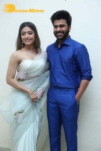 Sai Pallavi, Keerthy Suresh, Rashmika and Khushbu at the pre-release function of Aadavallu Meeku Johaarlu