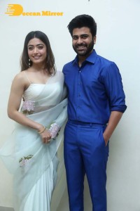 Sai Pallavi, Keerthy Suresh, Rashmika and Khushbu at the pre-release function of Aadavallu Meeku Johaarlu