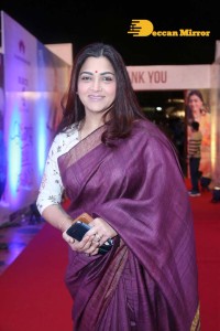 Sai Pallavi, Keerthy Suresh, Rashmika and Khushbu at the pre-release function of Aadavallu Meeku Johaarlu