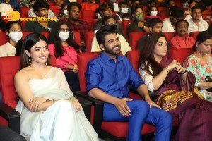 Sai Pallavi, Keerthy Suresh, Rashmika and Khushbu at the pre-release function of Aadavallu Meeku Johaarlu