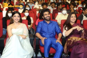 Sai Pallavi, Keerthy Suresh, Rashmika and Khushbu at the pre-release function of Aadavallu Meeku Johaarlu