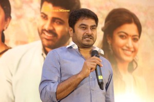 Pictures of Aadavallu Meeku Johaarlu Pre-Release Press Meet - attended by Rashmika Mandanna, Jhansi and others.